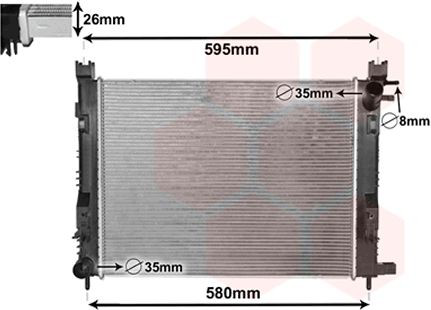 15002008 VAN Wezel Radiador de esfriamento de motor